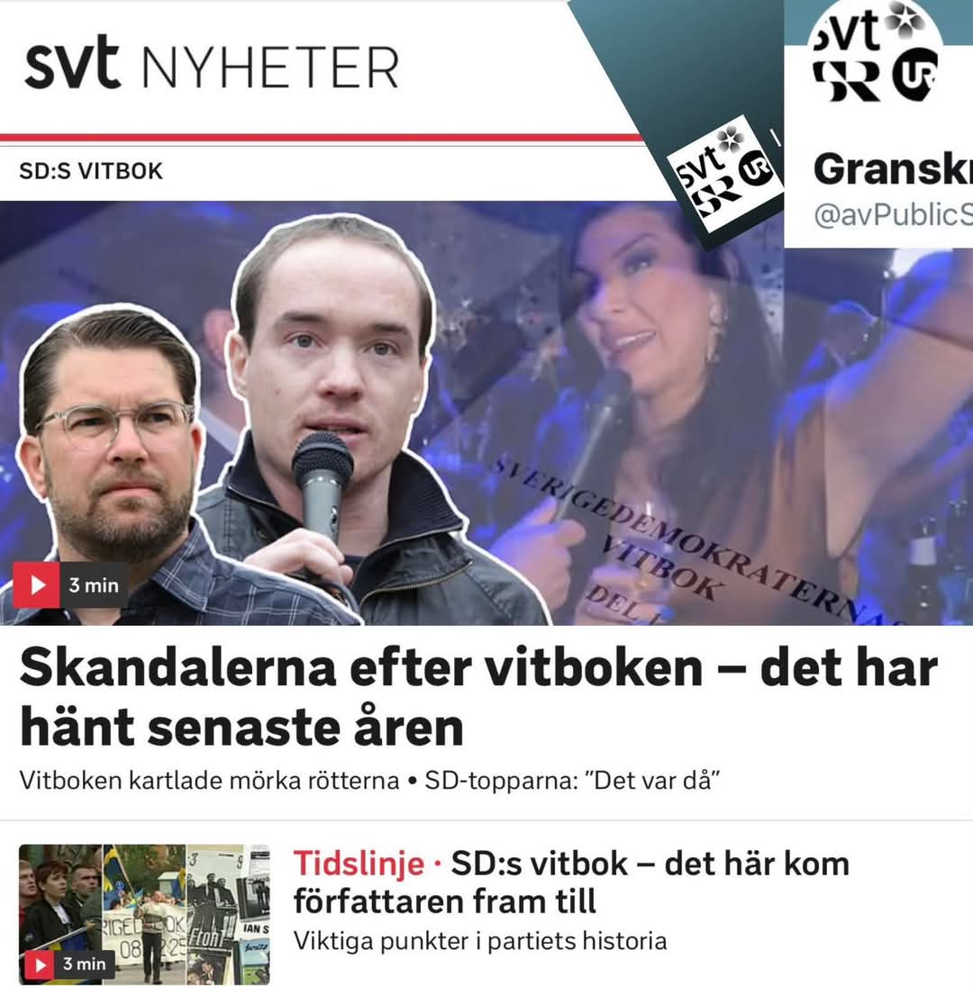 .@SVT gör sitt journalistiska jobb och granskar SD – det enda som verkligen skaver är att partier till vänster inte granskas på samma vis 

SVT Nyheter #journalistik SD:s mörka rötter kartlagda – men vad har hänt efter vitbokens slut? svt.se/nyheter/inrike…