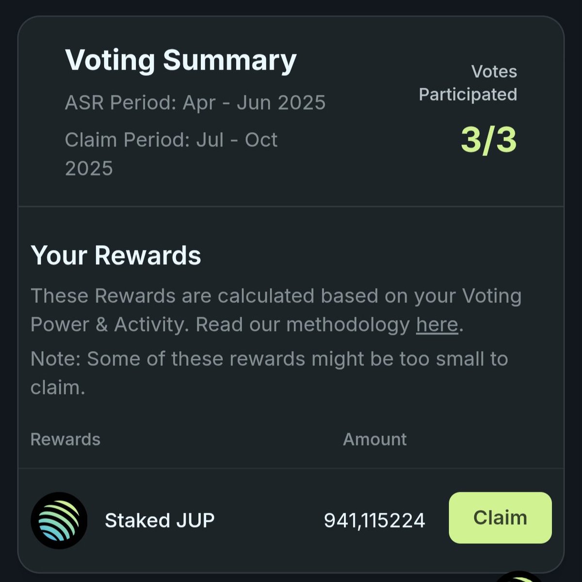 ᛤ MadCrypto (@0xmadcrypto) on Twitter photo Be honest, how much did you get for your vote on <a href="/JupiterExchange/">Jupiter (🐱, 🐐)</a> ?
I will not sell a $ of it and will still accumulate as much as I can
$JUP Be honest, how much did you get for your vote on <a href="/JupiterExchange/">Jupiter (🐱, 🐐)</a> ?
I will not sell a $ of it and will still accumulate as much as I can
$JUP