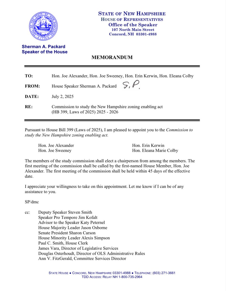 Joe Sweeney (@joesweeneynh) on Twitter photo Thrilled to be appointed by <a href="/NHSpeaker/">Speaker Sherman Packard</a> Packard to the Commission to study the New Hampshire zoning enabling act.
We are going to make New Hampshire the Strongest state possible. Thrilled to be appointed by <a href="/NHSpeaker/">Speaker Sherman Packard</a> Packard to the Commission to study the New Hampshire zoning enabling act.
We are going to make New Hampshire the Strongest state possible.