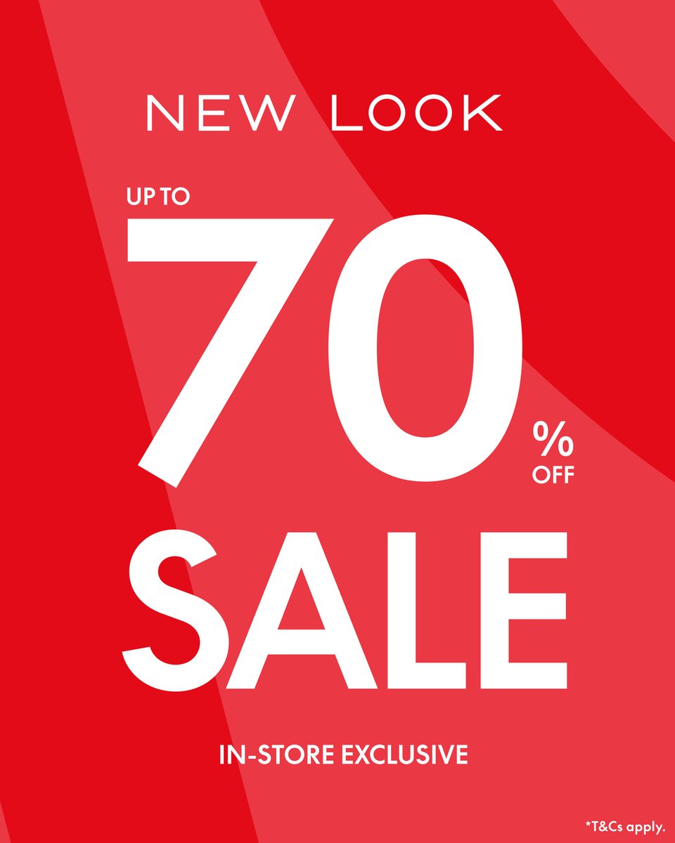 🎉 In-Store exclusive
Shop the New Look sale in-person in Ashford and save up to 70% on summer fashion 👗

#CountySquareAshford #CountySquare #NewLook