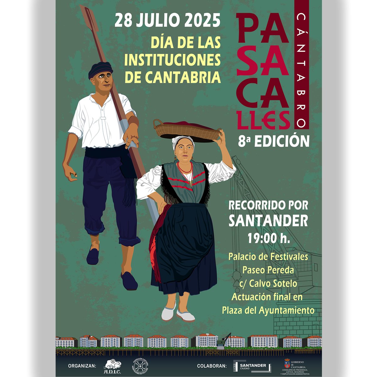 ASOCIACIONADIC's tweet image. Desde ADIC y la Federación Cántabra de Agrupaciones de Folclore, con el apoyo de la Consejería de Presidencia y el Ayuntamiento de Santander, ya estamos organizando el 8º Pasacalles Cántabro de Folclore por Santander en el Día de las Instituciones de Cantabria del 28 de julio.