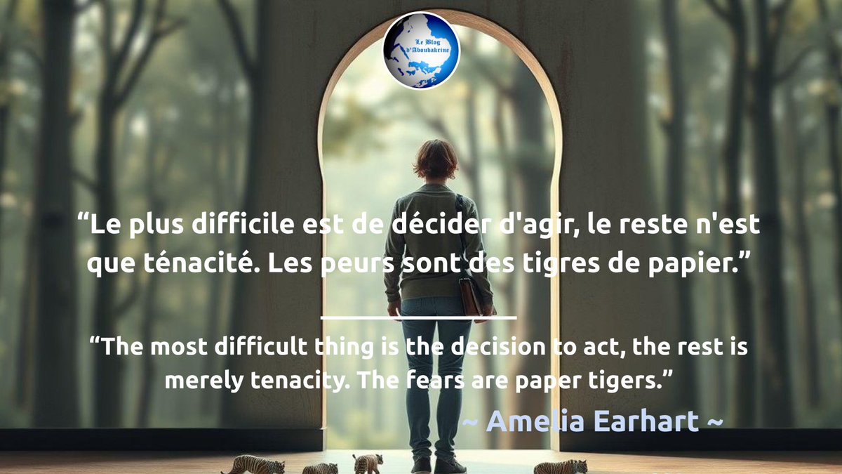 KanThread's tweet image. Les peurs, ce sont des tigres de papier ! Il suffit de décider d&apos;agir, le reste n&apos;est que ténacité. Alors, qu&apos;est-ce qui vous retient de prendre le premier pas vers votre rêve ? 💪

#motivation #developpementpersonnel #courage #objectif #réussir