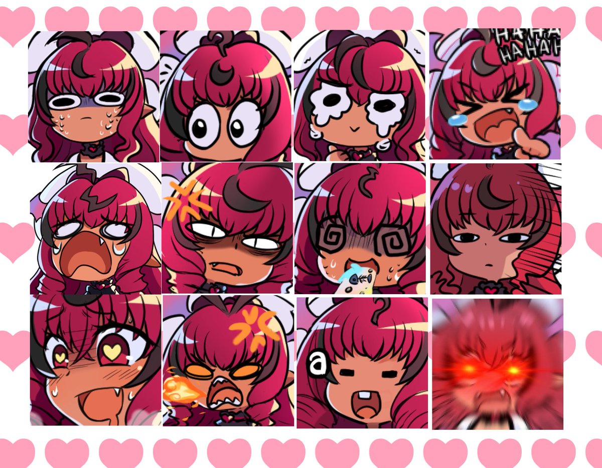 Anini_chu's tweet image. I always forgot to post this! my emotes for my twich channel 🥰, I have more emotes but, these are the ones I did! I was thinking on doing commissions like this.. but I dunno 🤔
I love to draw random faces like these ones 👀💖