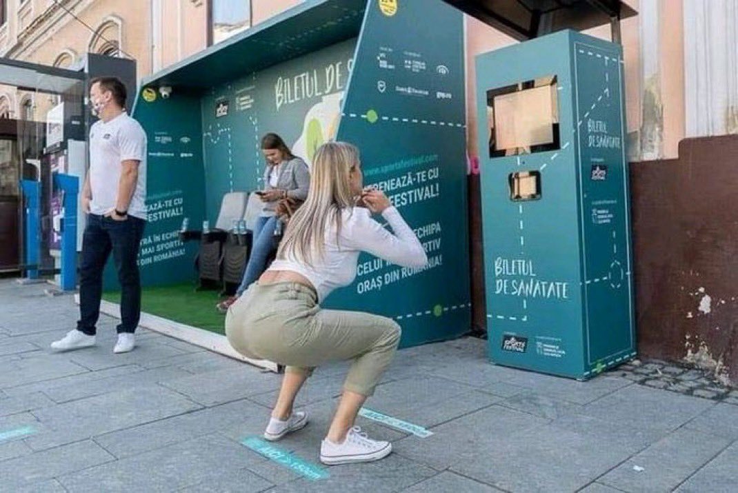 The inhabitants of Cluj-Napoca, Romania, are allowed to use public transport for free if they do 20 squats.  

🇷🇴
