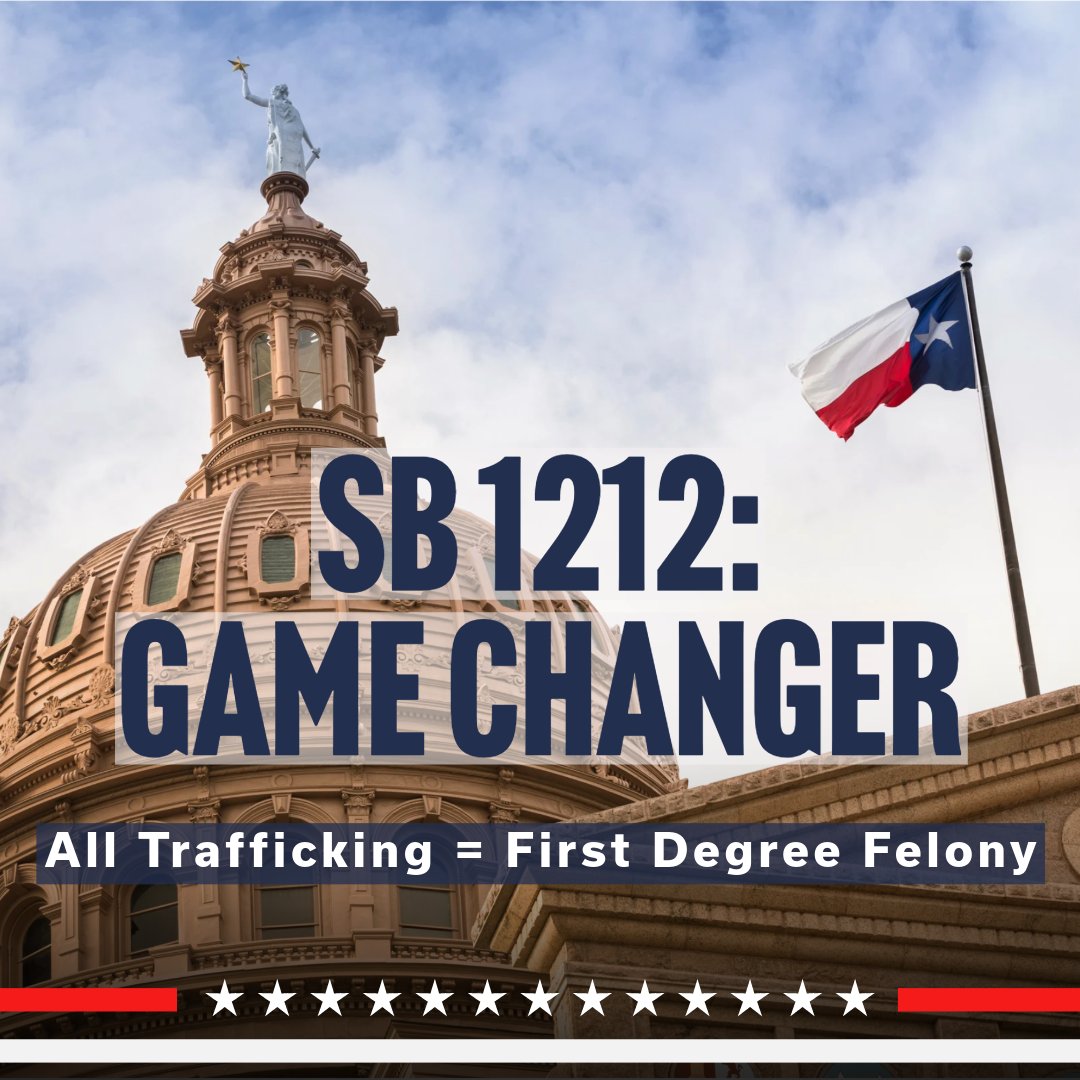 🔥 TEXAS JUST CHANGED THE GAME! 🔥 Senate Bill 1212 is officially law, and we're here for it! Starting September 1st, ALL human trafficking offenses in Texas will be charged as first-degree felonies. That means 5-99 years or LIFE in prison for traffickers.   

No exceptions. No