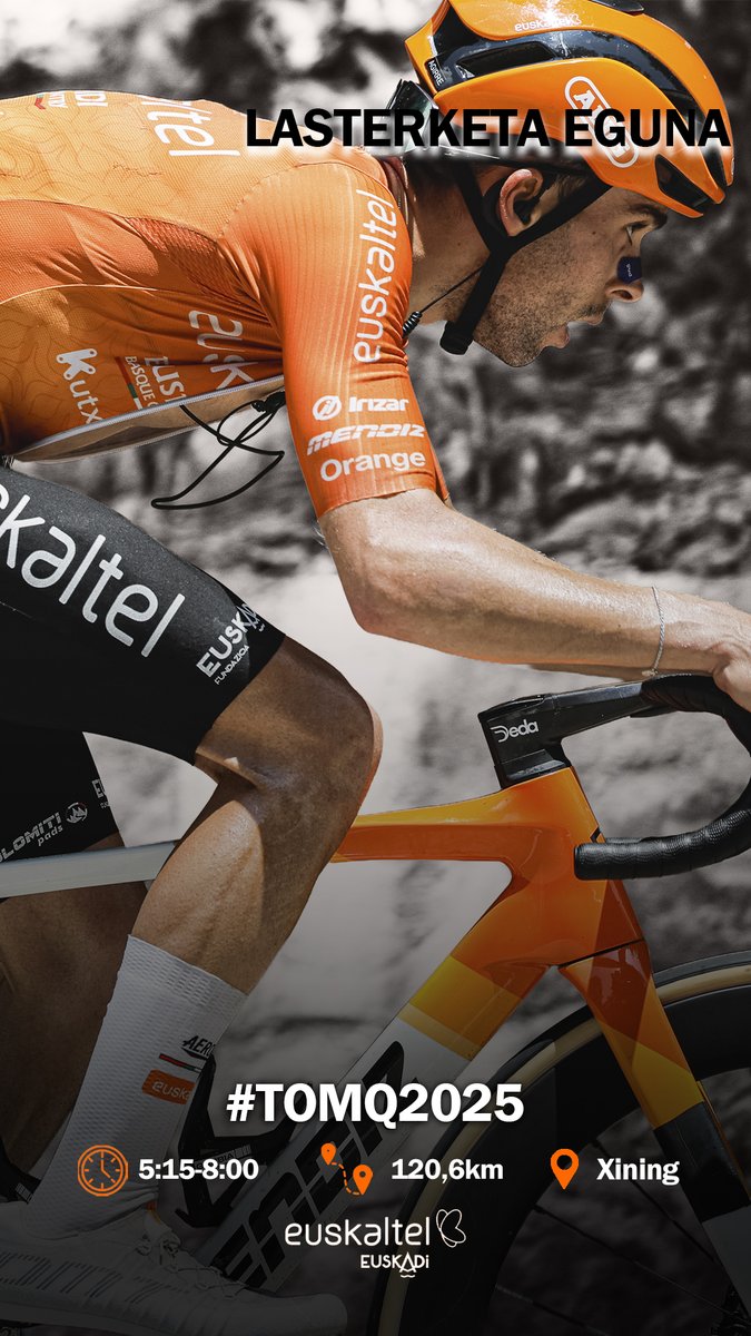 #TOMQ2025 

⏰🏳️ 5h15
🚴‍♂️ 120,6km
⏰🏁 8h00
🚩Xining

#EuskaltelEuskadi