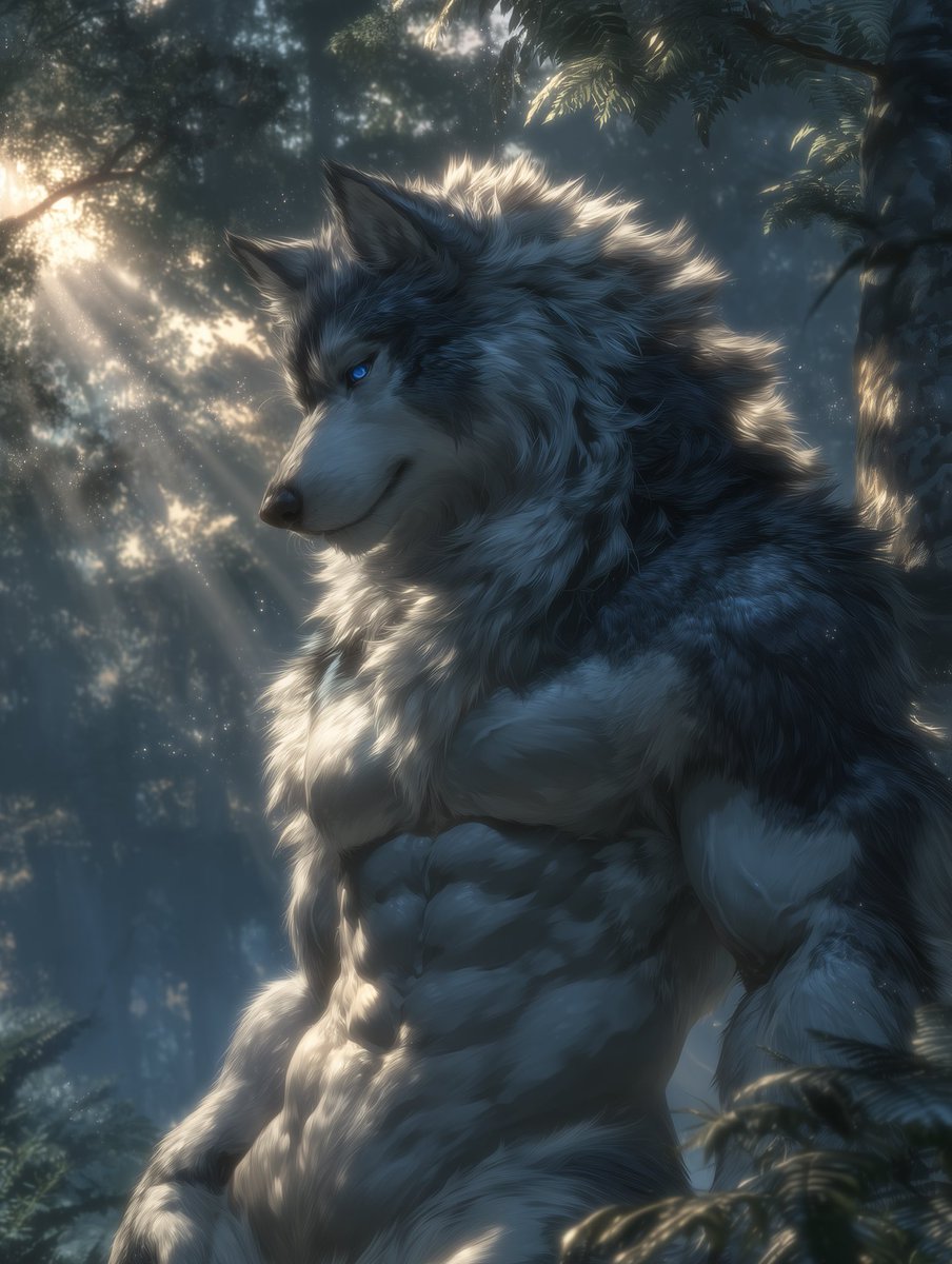 🐺森のモフモフオオカミ🌳
“fluffy wolf of the forest”
#AIart #furry #kemono #ケモノ #獣人
