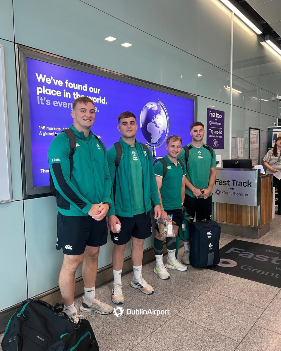DublinAirport's tweet photo. .@irishrugby spotted at Dublin Airport this morning 👀

The Ireland squad are off to take on Georgia in their first match of the Summer Series 🇮🇪🏉

Best of luck to @Paul_OConnell and the lads! 👏 https://t.co/sTCY022PeV