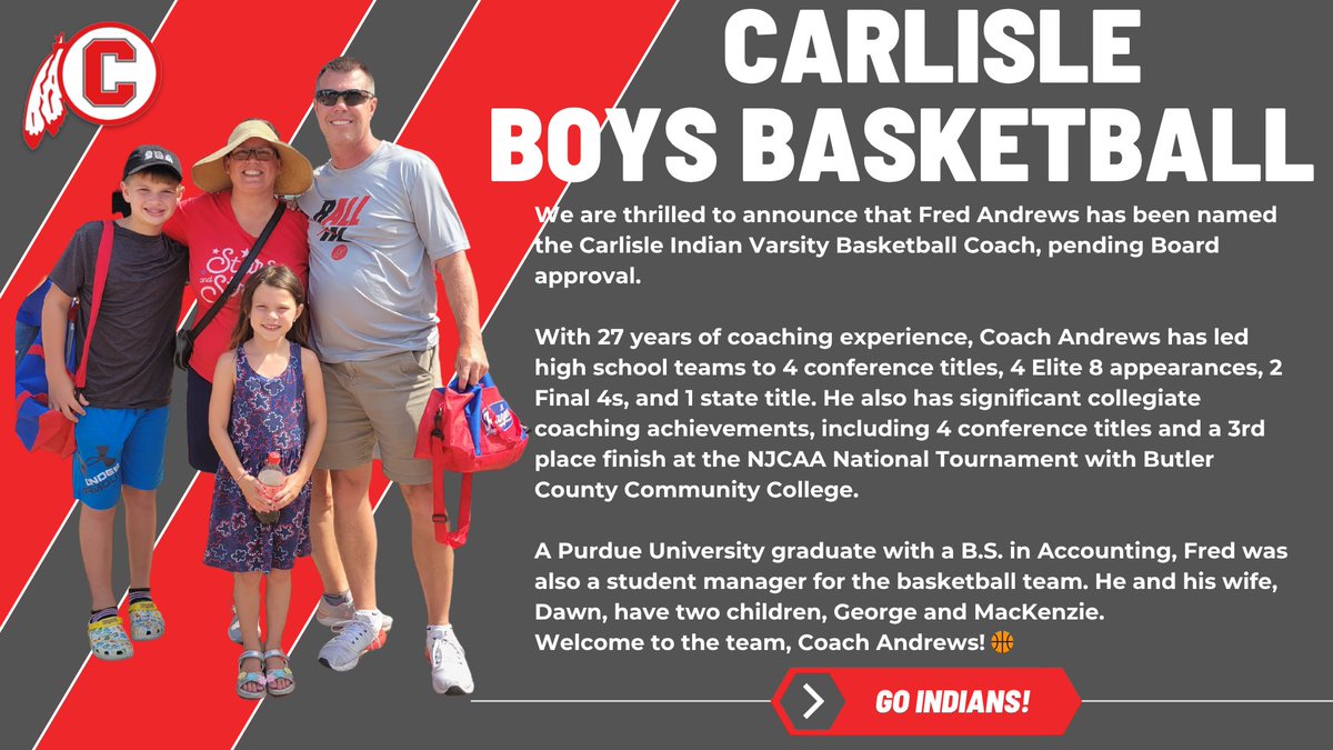 CarlisleLocal's tweet image. Welcome Coach Andrews!
#CARLISLEbuildingOURtribeTOGETHER