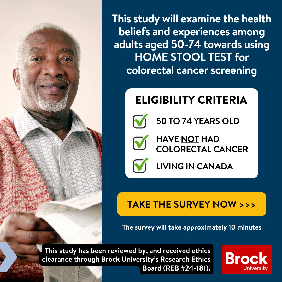 NIAgeing's tweet image. Colorectal Cancer Canada is inviting Canadians aged 50 to 74 who have never been diagnosed with colorectal cancer (CRC) to participate in our Using a FIT for Colorectal Cancer Screening Behaviours in Canada Survey. To show our appreciation for your time, you can get a chance to…