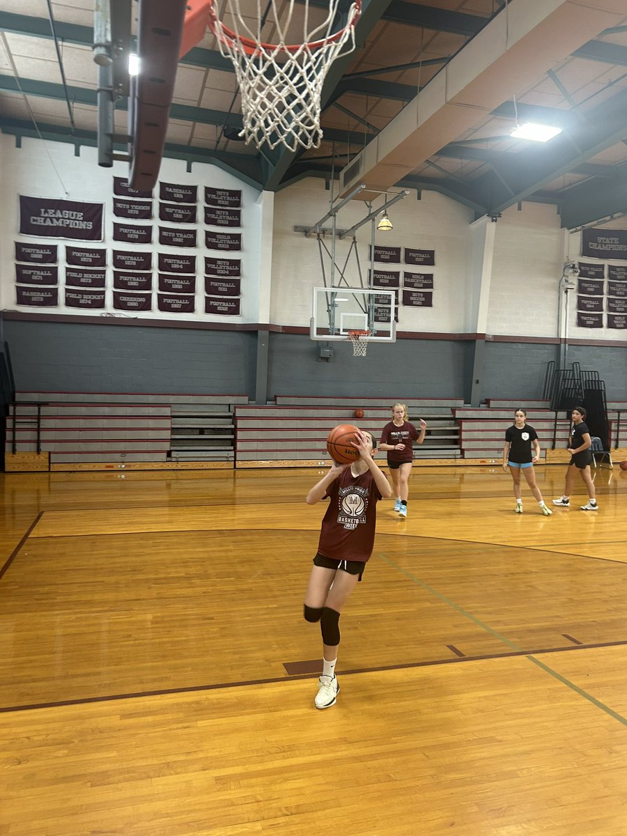 Great group of kids putting in the work this week at the Millis Pride Shooting Clinic!