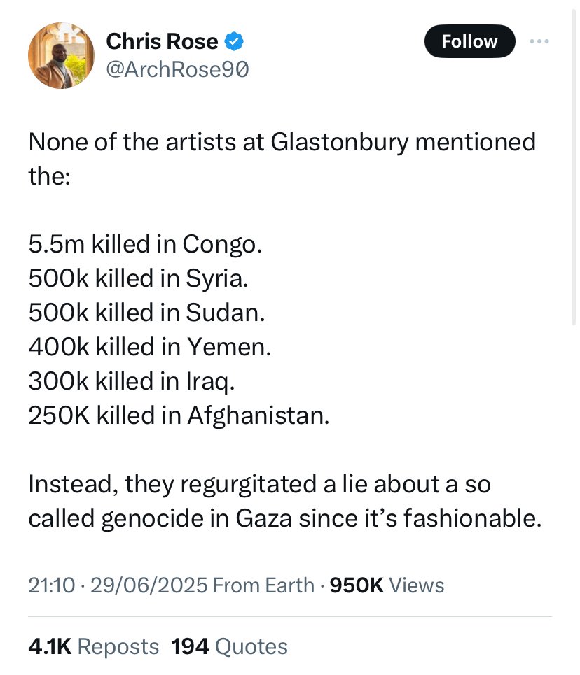 Israel not doing well in the Genocide Olympics according to Chris. It’s all about the numbers!