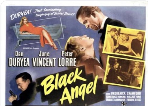 Alcoholic pianist Martin Blair (Dan Duryea) is convinced that a heart-shaped brooch is a crucial clue in the investigation of his ex-wife's murder. In "Black Angel" (1946), suspicion builds around dodgy nightclub owner Mr. Marko (Peter Lorre). But darker truths emerge. #filmnoir