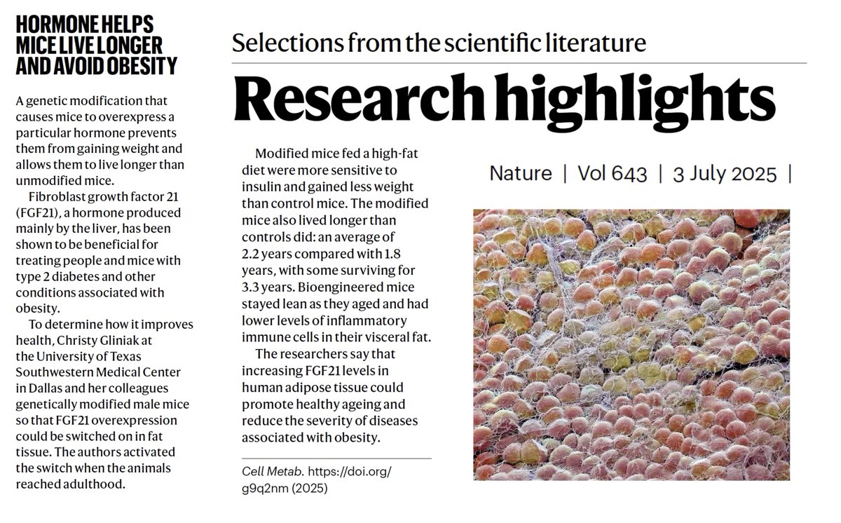 Commentary in Nature on the FGF21 longevity study!
pubmed.ncbi.nlm.nih.gov/40562904/
touchstonelabs.org/wp-content/upl…