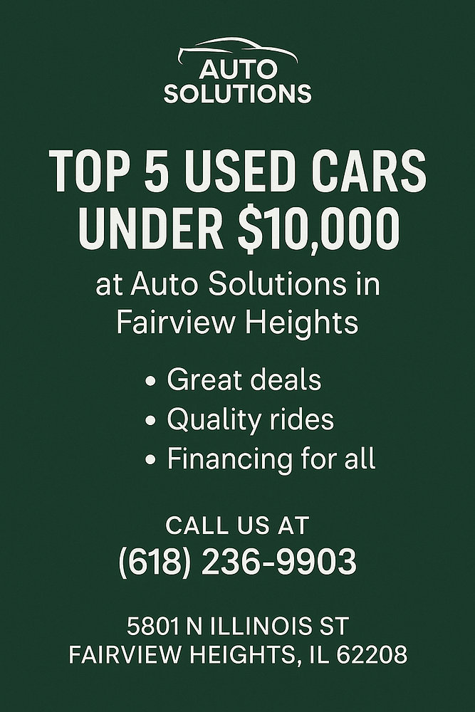 autosolutionsfh's tweet image. 🚗💸 Looking for a dependable used car under $10K near Belleville, IL? Auto Solutions has you covered!

👉 blog.autosolutionsmotorcompany.com/post/used-cars…

#UsedCars #BellevilleIL #AutoSolutions #CarsUnder10K #CarBuyingTips #FairviewHeightsIL