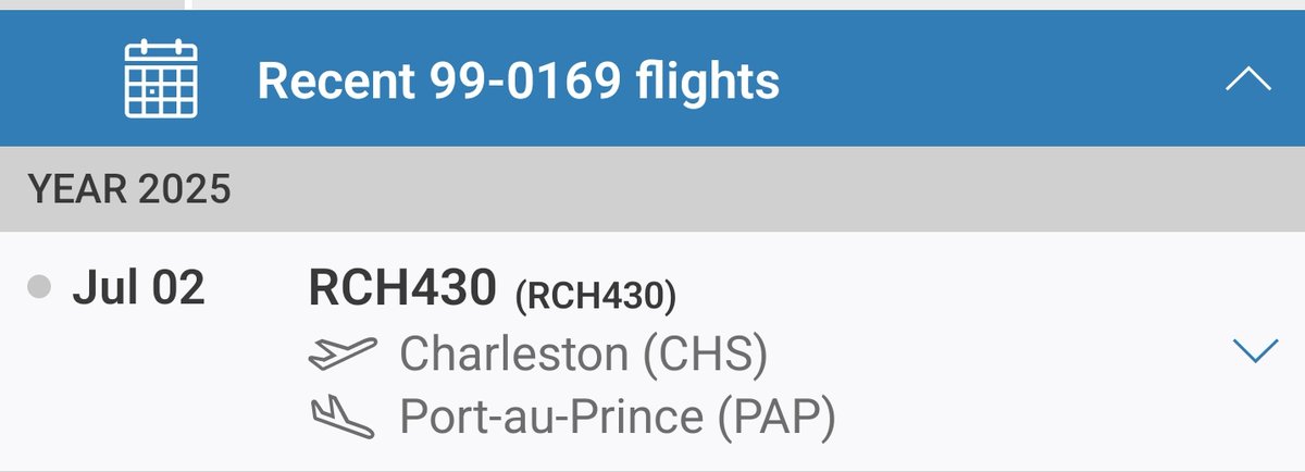 sipjack1776's tweet photo. C-17A
#AE080F
99-0169/RCH430
Charleston>Port-au-Prince 
Now tracking N out of PAP
@Borrowed7Time https://t.co/XE4GGhsHIX