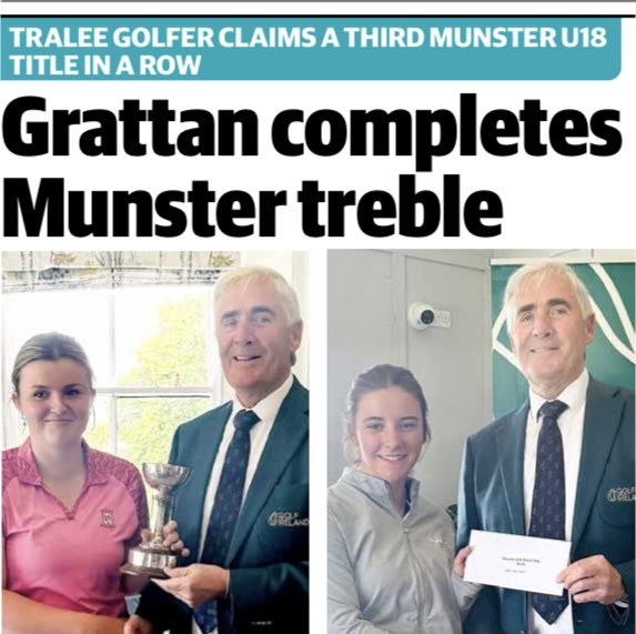 Sylvester Hennessy (@slyone1069) on Twitter photo In tomorrow’s Kerry’s Eye Sport <a href="/traleegolflinks/">Tralee Golf Links</a> Lucy Grattan completes a Munster 3 in a row In tomorrow’s Kerry’s Eye Sport <a href="/traleegolflinks/">Tralee Golf Links</a> Lucy Grattan completes a Munster 3 in a row