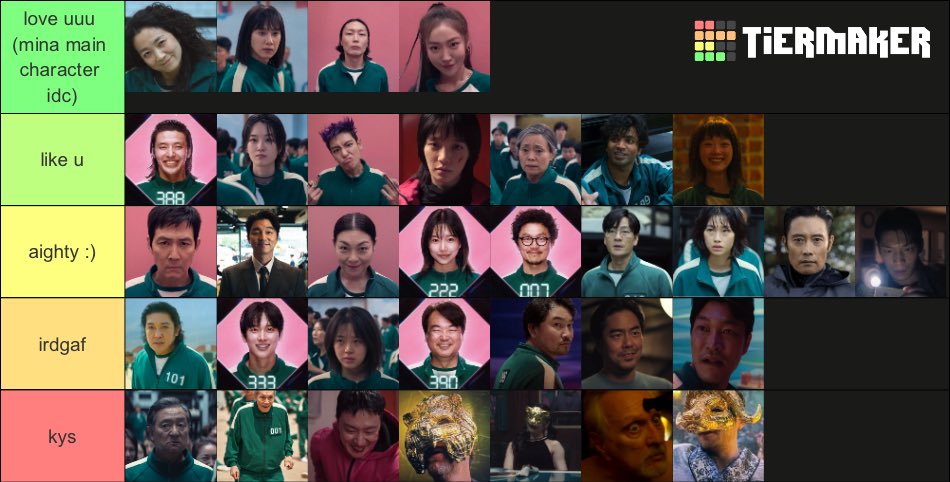 feydemie's tweet photo. s1 characters didn't do much for me but the games were fun. vips were the worst part
s2 characters i #loved &was invested in. games were fun too
s3 threw away everything s2 did better than s1 AND brought back its worst part. even the games sucked. #MIDGAME
here's my tierlist bye https://t.co/8mG3nU8wSk