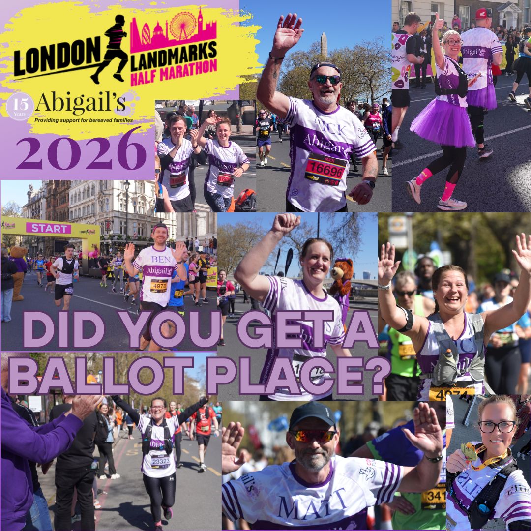 Abigail's Footsteps (@abigailscharity) on Twitter photo ๐ Were you lucky enough to get a ballot place for the London Landmarks Half Marathon 2026?
๐ You can choose to run with Team Abigail's and help us support bereaved families.
๐ Email mailto:events@abigailsfootsteps.co.uk and we will support you all the way! ๐ Were you lucky enough to get a ballot place for the London Landmarks Half Marathon 2026?
๐ You can choose to run with Team Abigail's and help us support bereaved families.
๐ Email mailto:events@abigailsfootsteps.co.uk and we will support you all the way!