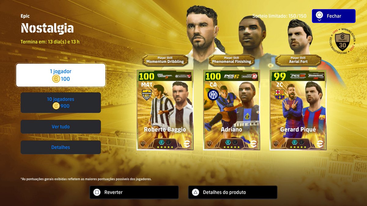 Quais outros jogadores deveriam aparecer nessa campanha de NOSTALGIA do #eFootball ?