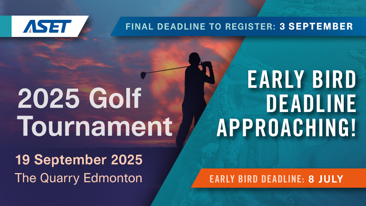 Last chance to receive discounted pricing! The 2025 
ASET Golf Tournament early bird registration deadline is coming up on July 8!
As an added bonus, early registrants will be entered into a draw to play with our celebrity Oilers alumni.

Register at: aset.ab.ca/ASET/_CONTENT/…