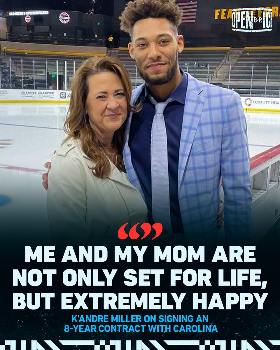 K’Andre Miller was raised by a single mom, Amy, and often acknowledges the sacrifices she made to help him get to the NHL.

After signing an 8-year deal with Carolina, Miller is ready to return the favor 🥹