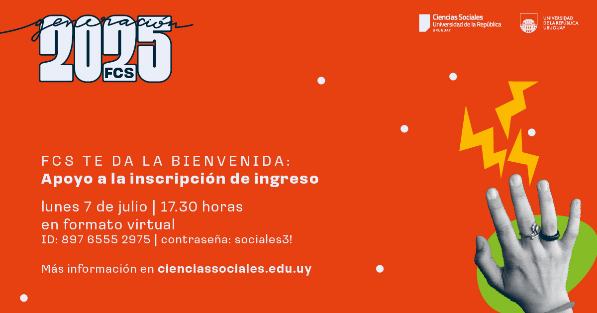 Facultad de Ciencias Sociales (@fcsudelar) on Twitter photo ๐๐๐ต๐ฎ๐ฟ๐น๐ฎ๐ ๐ฑ๐ฒ ๐ฎ๐ฝ๐ผ๐๐ผ ๐ฝ๐ฎ๐ฟ๐ฎ ๐ฒ๐น ๐ถ๐ป๐ด๐ฟ๐ฒ๐๐ผ
e abordaรก la estructura de nuestras carreras y las dudas sobre el proceso de inscripciรณn.
๐
7 de julio
๐ 17:30 horas
๐ฅ๏ธFormato virtual
Mรกs informaciรณn: cienciassociales.edu.uy/noticias-rapidโฆ ๐๐๐ต๐ฎ๐ฟ๐น๐ฎ๐ ๐ฑ๐ฒ ๐ฎ๐ฝ๐ผ๐๐ผ ๐ฝ๐ฎ๐ฟ๐ฎ ๐ฒ๐น ๐ถ๐ป๐ด๐ฟ๐ฒ๐๐ผ
e abordaรก la estructura de nuestras carreras y las dudas sobre el proceso de inscripciรณn.
๐
7 de julio
๐ 17:30 horas
๐ฅ๏ธFormato virtual
Mรกs informaciรณn: cienciassociales.edu.uy/noticias-rapidโฆ