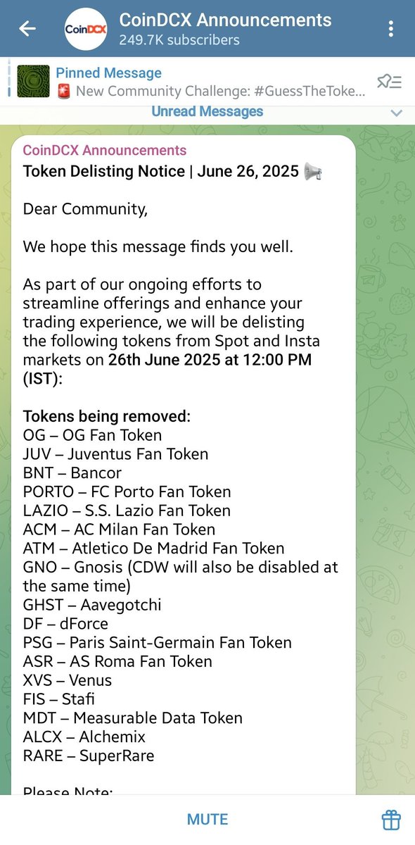 NimeshOnchain's tweet image. 🔴 Dear @CoinDCX, your recent mass delistings (from spot trades) with no withdrawal option is not just irresponsible, it’s downright detrimental to investors.

By forcing users to sell their tokens at a loss, you’re not only causing financial harm, but also exposing them to…