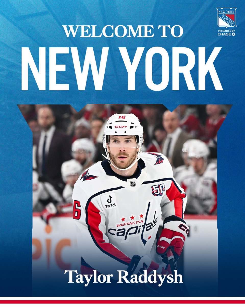 #NYR have agreed to terms with forward Taylor Raddysh on a two-year contract.

Welcome to New York, Taylor!