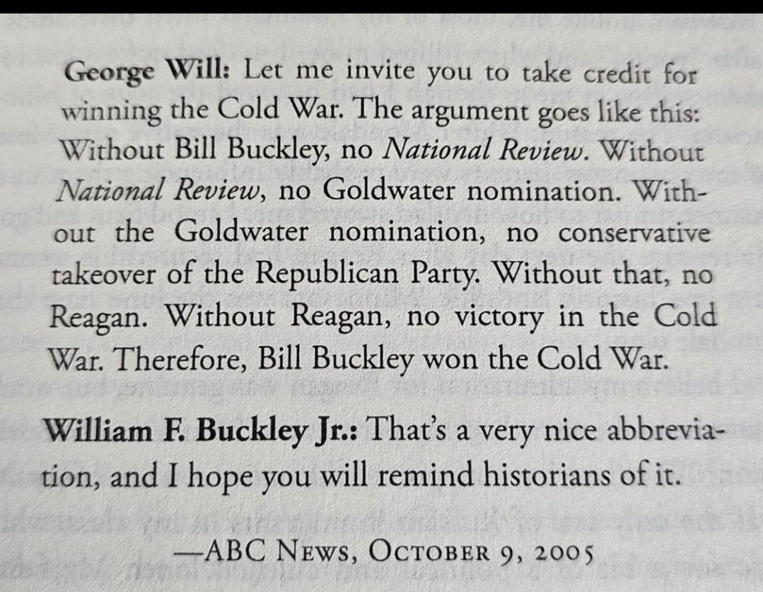 Lawrence Perelman (@larryperelman) on Twitter photo To all WFB friends and admirers, let's remind the world what <a href="/GeorgeWill/">George F. Will</a> listed as WFB's accomplishments back in 2005! See below from my book. WFB's reply was "That's a very nice abbreviation, and I hope you'll remind historians of it."
<a href="/NRO/">National Review</a> <a href="/NR_Institute/">NR Institute</a> <a href="/NR_Institute/">NR Institute</a> To all WFB friends and admirers, let's remind the world what <a href="/GeorgeWill/">George F. Will</a> listed as WFB's accomplishments back in 2005! See below from my book. WFB's reply was "That's a very nice abbreviation, and I hope you'll remind historians of it."
<a href="/NRO/">National Review</a> <a href="/NR_Institute/">NR Institute</a> <a href="/NR_Institute/">NR Institute</a>