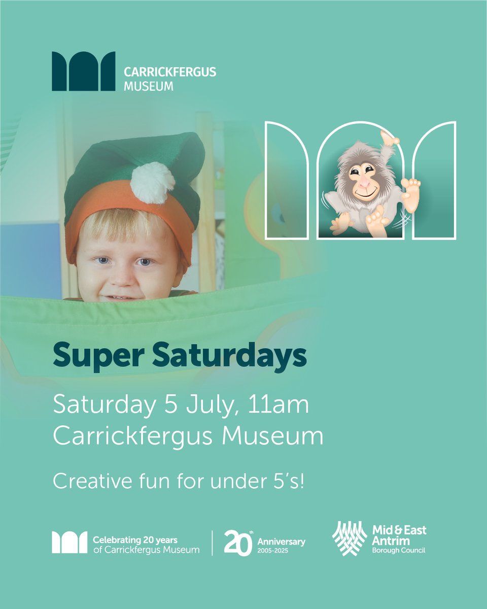 Mid and East Antrim Borough Council (@mea_bc) on Twitter photo π Super Saturdays π
π Saturday 5 July 2025
π 11am β 12noon
π #Carrickfergus Museum
π Micahβs Shoes
π Book online: orlo.uk/5OoiE
Stomp, tap, or tip-toe along to the museum to find out about medieval shoes, with stories, song and craft.
#ExploreMEA π Super Saturdays π
π Saturday 5 July 2025
π 11am β 12noon
π #Carrickfergus Museum
π Micahβs Shoes
π Book online: orlo.uk/5OoiE
Stomp, tap, or tip-toe along to the museum to find out about medieval shoes, with stories, song and craft.
#ExploreMEA