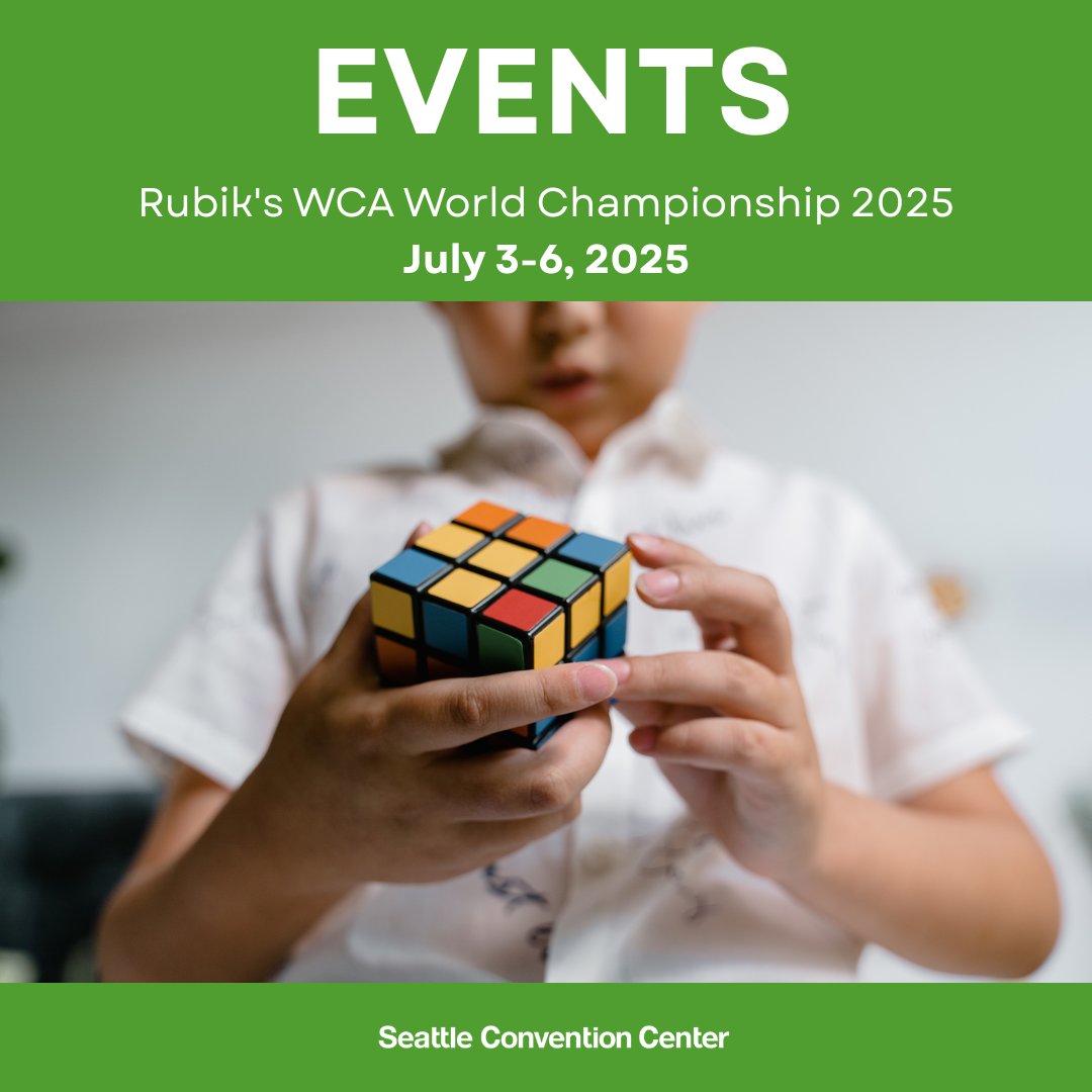 We're pleased to welcome the world's best cubers to SCC this week for the 12th Rubik's WCA World Championship, taking place July 3-6. Ready for some serious cube magic? #RubiksWorldChampionship2025 #CubingUSA #SCC #Seattle2025