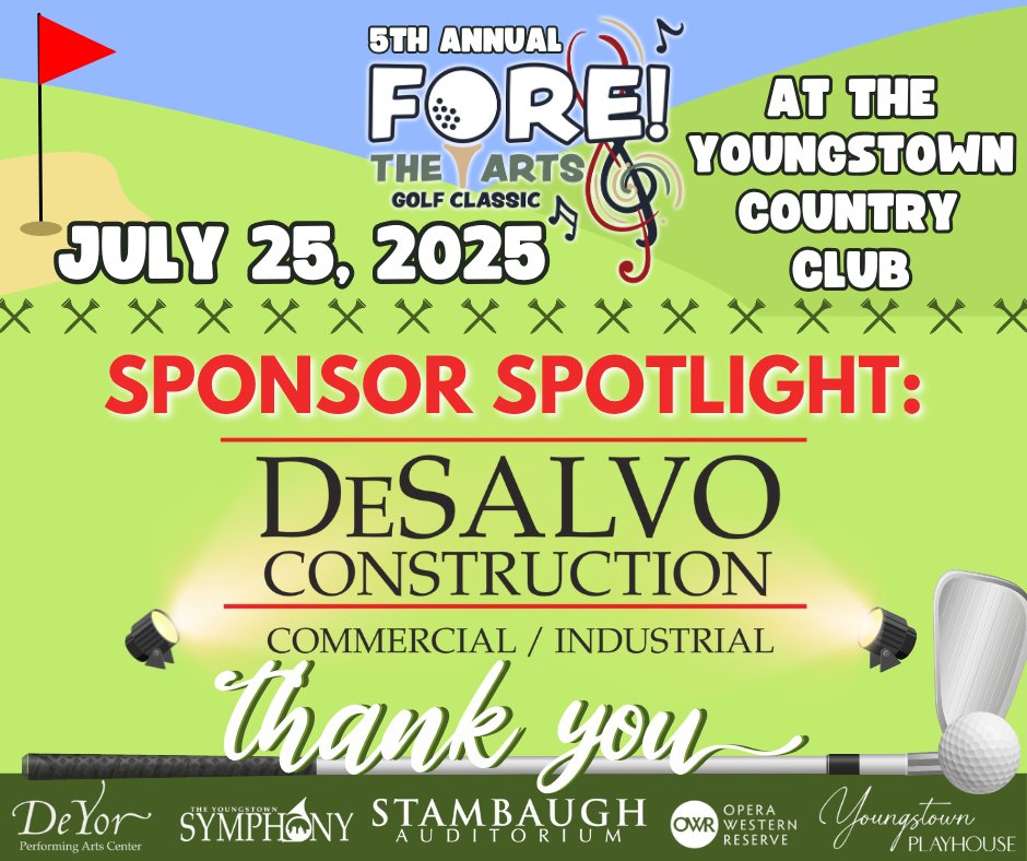 yourartsytown's tweet photo. Thank you to our BIRDIE Sponsors for the 5th Annual Fore! The Arts Golf Classic! ⛳️ Your support allows us to keep the Arts alive in Youngstown, and for that, we thank you!

@PackerThomasCPA
@desalvo_const
Gasser Chair Company
Gardiner. https://t.co/PNCQI6GXjM