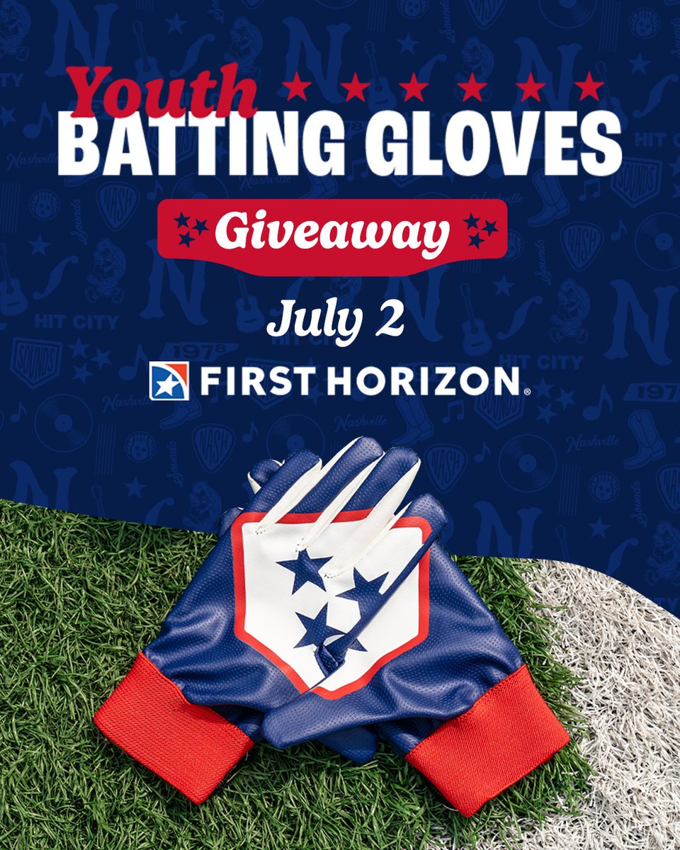 Nashville Sounds (@nashvillesounds) on Twitter photo The perfect giveaway for your future all-star ⚾ The first 1,000 kids 12 & under through the gate at tonight’s game will receive their own pair of Youth Batting Gloves presented by <a href="/FirstHorizonBnk/">First Horizon Bank</a>
Tickets: atmilb.com/4nuf7R7 The perfect giveaway for your future all-star ⚾ The first 1,000 kids 12 & under through the gate at tonight’s game will receive their own pair of Youth Batting Gloves presented by <a href="/FirstHorizonBnk/">First Horizon Bank</a>
Tickets: atmilb.com/4nuf7R7