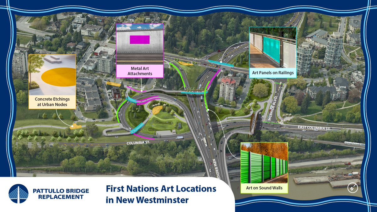 Pattullo Bridge Replacement (@pattulloproject) on Twitter photo First Nations artwork is being integrated into elements both on & off the #PattulloBridgeReplacement.
Artworks to be installed in <a href="/New_Westminster/">City of New Westminster</a> will be on the theme of traditional & contemporary practices of weaving blankets & basketry.
Learn more: ow.ly/pPmw50WbOWJ First Nations artwork is being integrated into elements both on & off the #PattulloBridgeReplacement.
Artworks to be installed in <a href="/New_Westminster/">City of New Westminster</a> will be on the theme of traditional & contemporary practices of weaving blankets & basketry.
Learn more: ow.ly/pPmw50WbOWJ