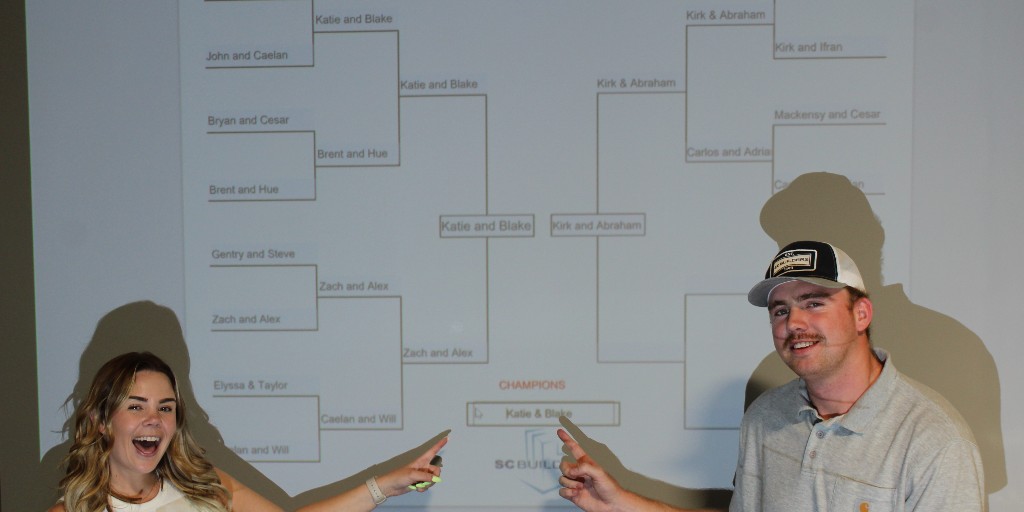 scbuildersinc_'s tweet photo. Last week, the SC Builders team gathered at our Sunnyvale office for some friendly competition at our annual cornhole tournament. Congrats to our champs, Katie and Blake! Until next year! 
#SCBuilders #Cornhole https://t.co/DLklcfwd2K
