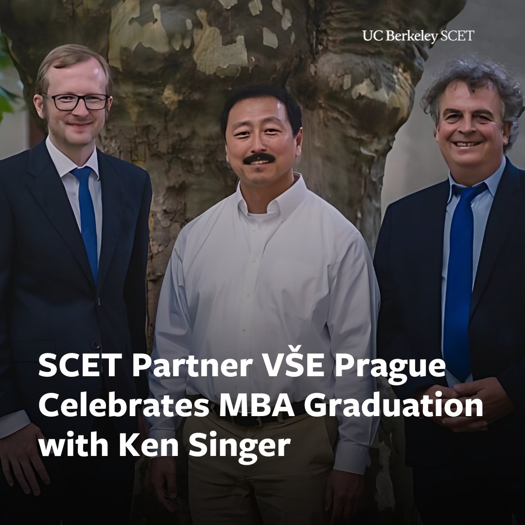 SutardjaCenter's tweet image. Congratulations to the MBA graduates from VSE Prague! @vsecz
SCET was honored to join the celebration, with our Managing Director Ken Singer delivering a keynote address. Wishing all the graduates success in their future endeavors.
Learn more: hubs.ly/Q03vyrn80
#ucberkeley