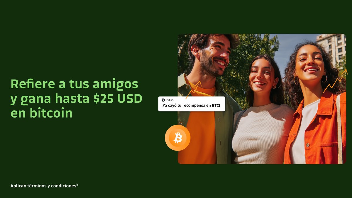 Bitso's tweet image. Pasa de ser el amigo que habla de cripto 🥴, a ser el que regala cripto. 😎
Ahora, tu recomendación tiene recompensa. Con el nuevo Programa de Referidos de Bitso, ¡tu invitación viene con $BTC de regalo para ambos! 🤜🏻🤛🏻
Te explico cómo 👇🏻