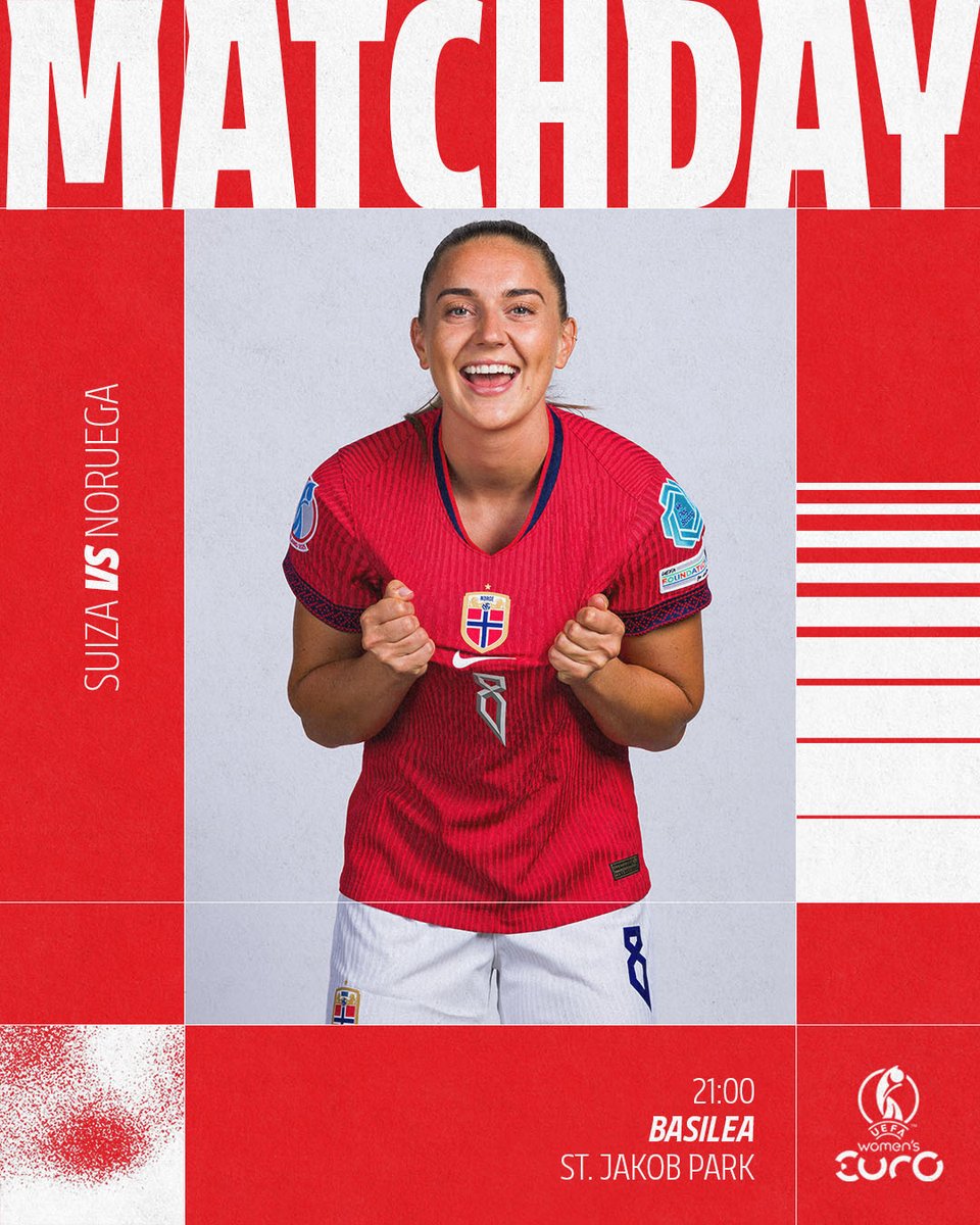 ¡Primer partido de la #WEURO2025 para Vilde y Synne!  🇳🇴
¡Mucha suerte ante Suiza!