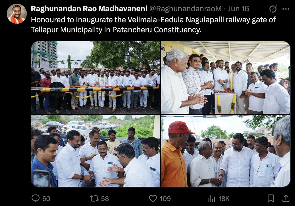 Telangana people to BJP MP's: We want new metro lines in Hyderabad.
Telangana MP's: Teesukondi railway gate, chaala kastapadi sanction cheyincham mana Telangana ki.
Telangana people: Kaani memu adigindi metro rail, railway gate kaadhu
MP: Antey .... jumpu!
x.com/sripaad125/sta…