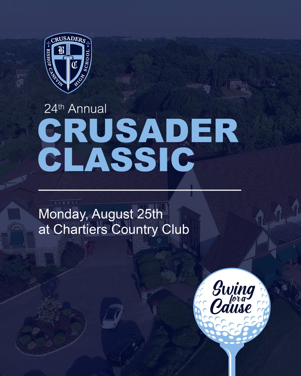 The 24th Crusader Classic is here! 🎉 Join us on 8/25/2025 at Chartiers Country Club for golf, dinner, &amp; auctions. Tee off with alumni &amp; support our mission!  

⛳ Register now 👉 bishopcanevin.org