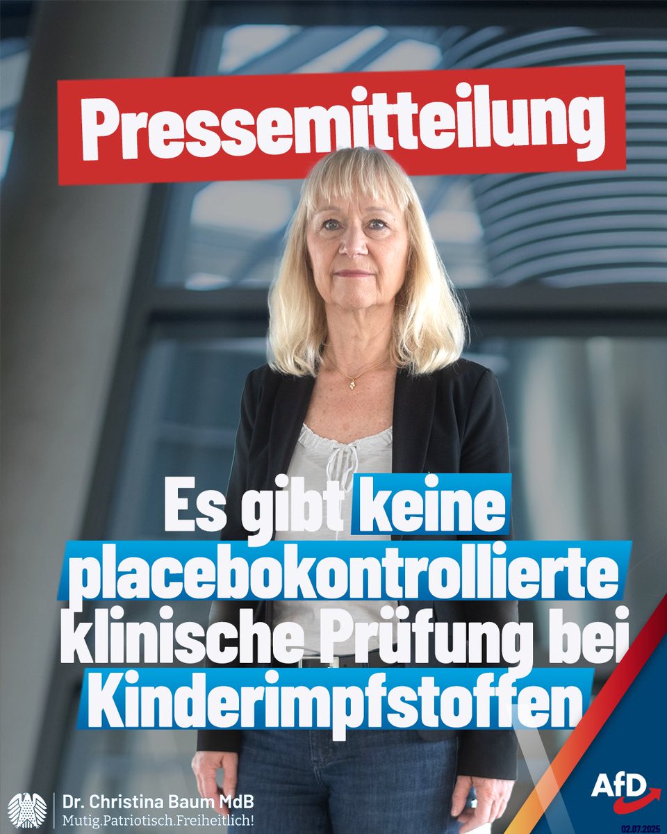 Es gibt keine placebokontrollierte klinische Prüfung bei Kinderimpfstoffen
  
Nachdem der US-Gesundheitsminister, Robert F. Kennedy Jr., für die USA bestätigt hat, dass keine placebokontrollierten Studien bei Kinderimpfungen durchgeführt werden, ergeben sich daraus aus Sicht der
