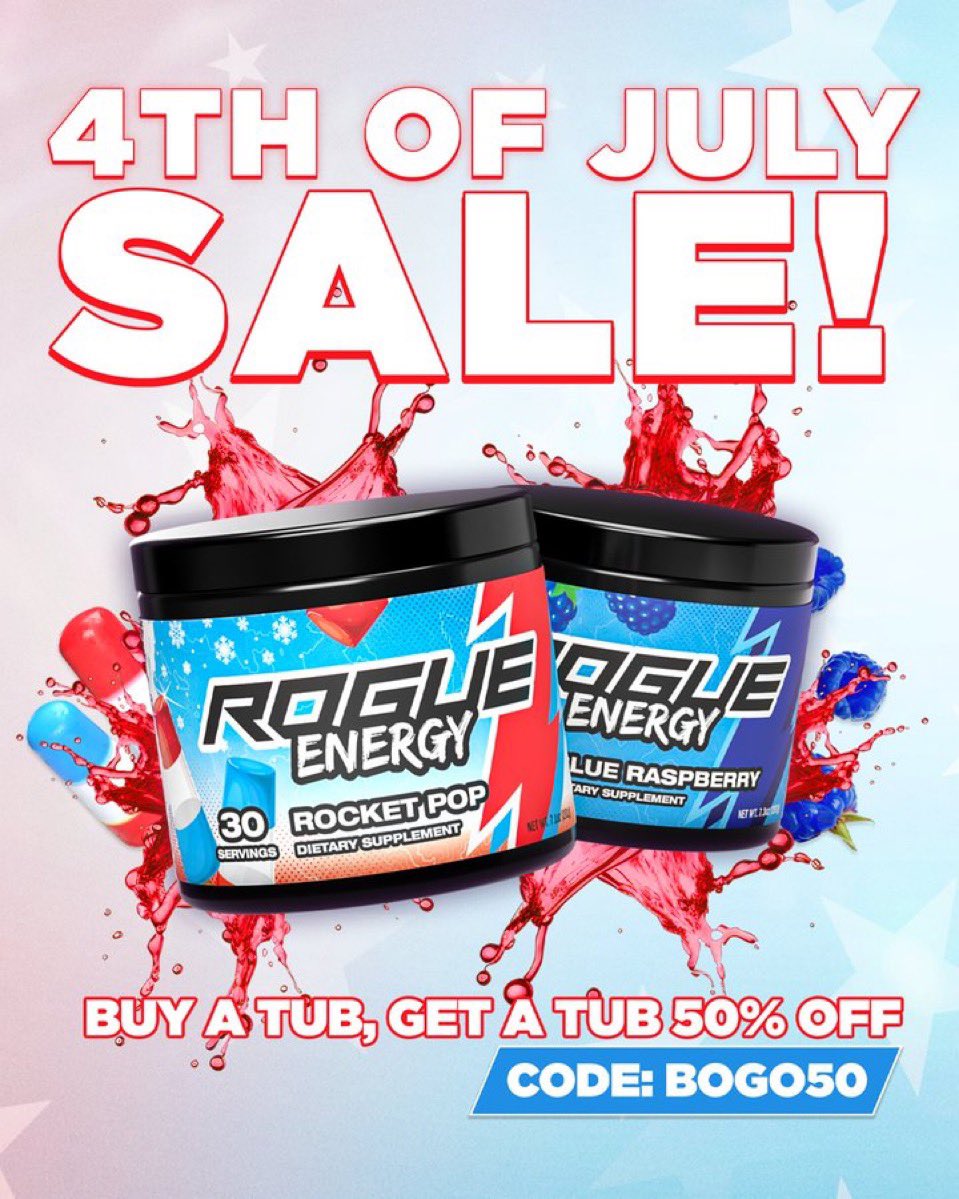 Rogue Energy’s annual #4thofJulyweekend Sale kicks off now!  Buy a Tub, Get a Tub Half Off all weekend long.

Add tubs to your cart in increments of 2 and use code - BOGO50 to save! 

RogueEnergy.com