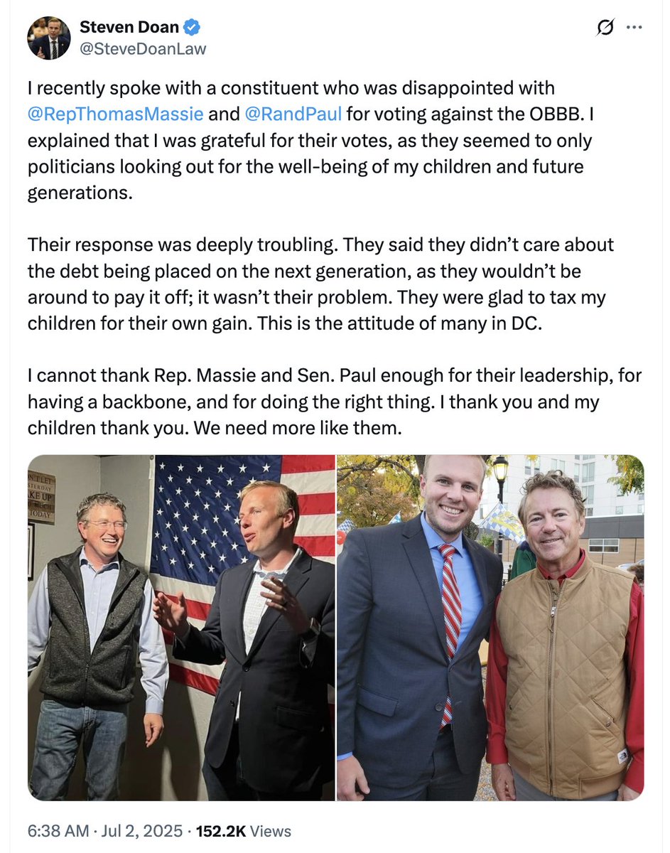 ErinKYSpectrum's tweet image. Some GOP KY lawmakers who represent parts of @RepThomasMassie's KY-04 district are posting support for Massie and @SenRandPaul. Massie & Paul have been 'no' votes on GOP-led mega tax & spending bill @SpectrumNews1KY @SteveDoanLaw @felicia_rabourn @repTJRoberts @SavannahLMaddox