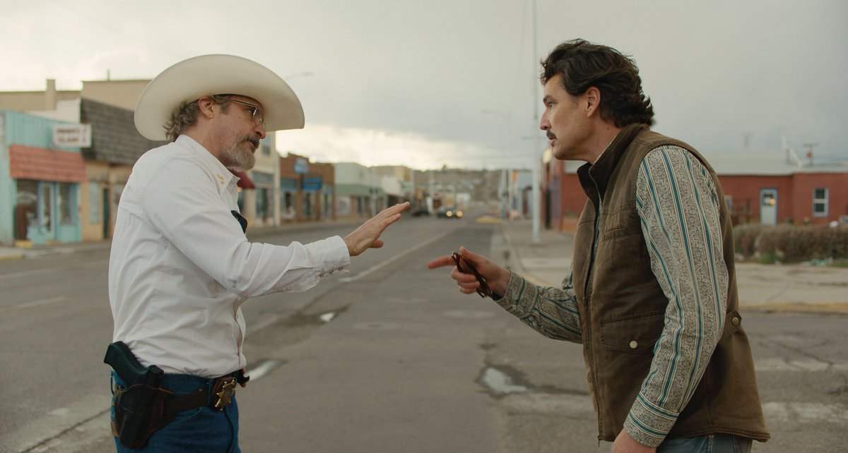This town ain't big enough for the both of 'em. Get ready for Joaquin Phoenix and Pedro Pascal to face off in Ari Aster's neo-western EDDINGTON. Tickets on sale here: drafthouse.com/show/eddington.