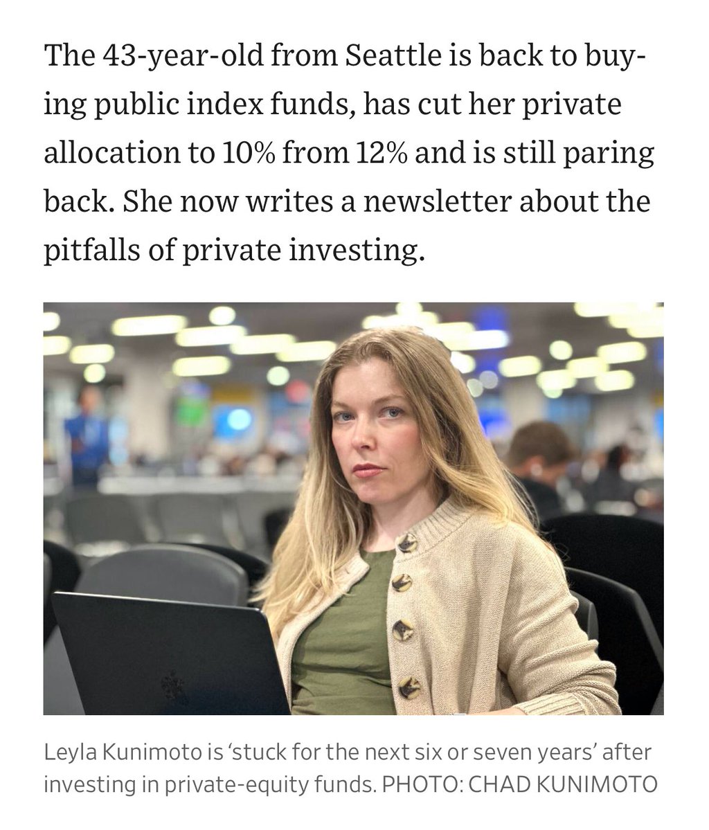 LeylaKuni's tweet image. Well, one thing that wasn’t on my BINGO card this year was appearing in the Wall Street Journal.
The piece explores how Vanguard and other retail giants are embracing high-fee private market funds, just as some of us are learning the hard way what that really means.