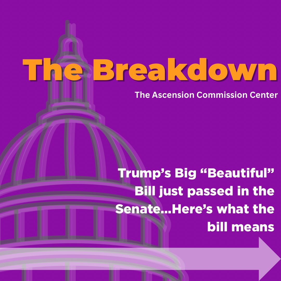 TheAscensionC's tweet photo. Trump’s Big “Beautiful” Bill passed the Senate (51-50) yesterday. What does it mean if it becomes law? Here’s the breakdown 🧵 https://t.co/5xhtacDHOs