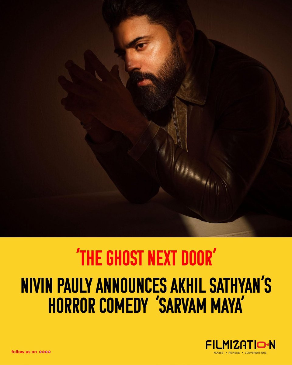 filmization's tweet photo. South Indian superstar Nivin Pauly’s upcoming film, under the direction of Akhil Sathyan’s now has a title— Sarvam Maya. 

@NivinOfficial 

#NivinPauly
#Sarvammayamovie https://t.co/JROjkap3Uq
