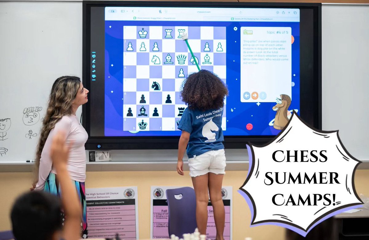 Calling all kids ages 6-14! ♟️ Join our Chess Summer Camps for daily lessons, puzzles, and games with Grandmaster instructors. Perfect for beginners, seasoned players, or young future masters looking for the BEST way to spend their summer break. Use code “STLChessCamp2025” for