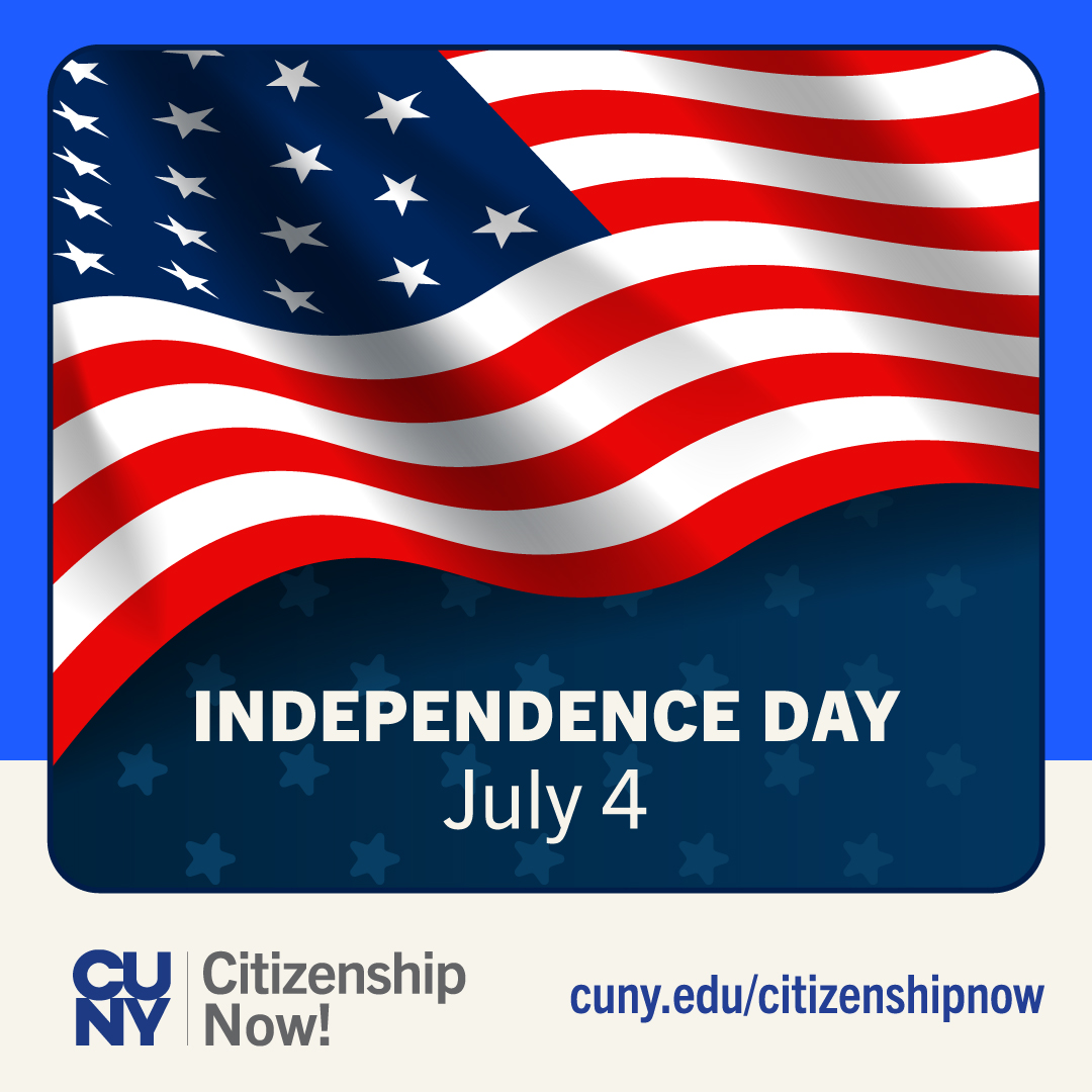CUNYCitizenship's tweet image. Please note: Our staff members will be off on Friday, July 4, in observance of Independence Day. We will resume offering services on Monday, July 7.
#IndependenceDay #FourthOfJuly #July4th #IndependenceDay🇺🇸